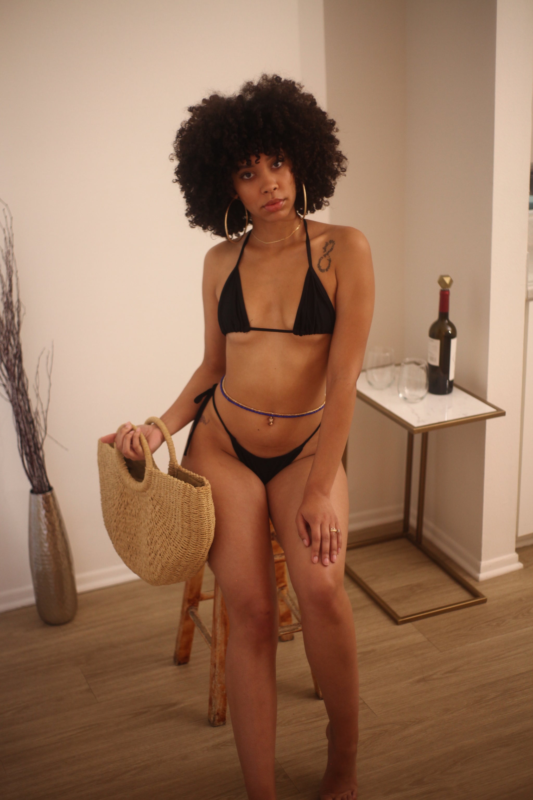Monaco Triangle Top// Black